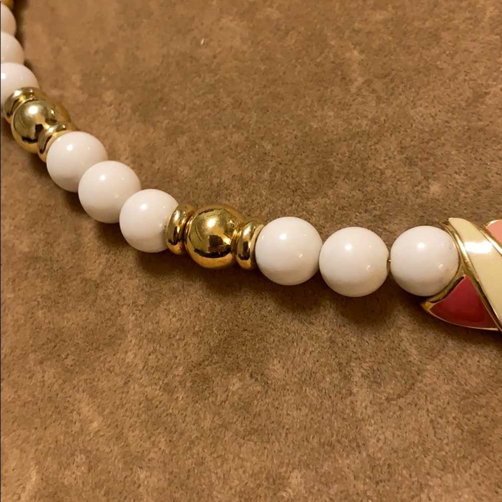 Vintage necklace with pink and yellow color. - Picture 3 of 5